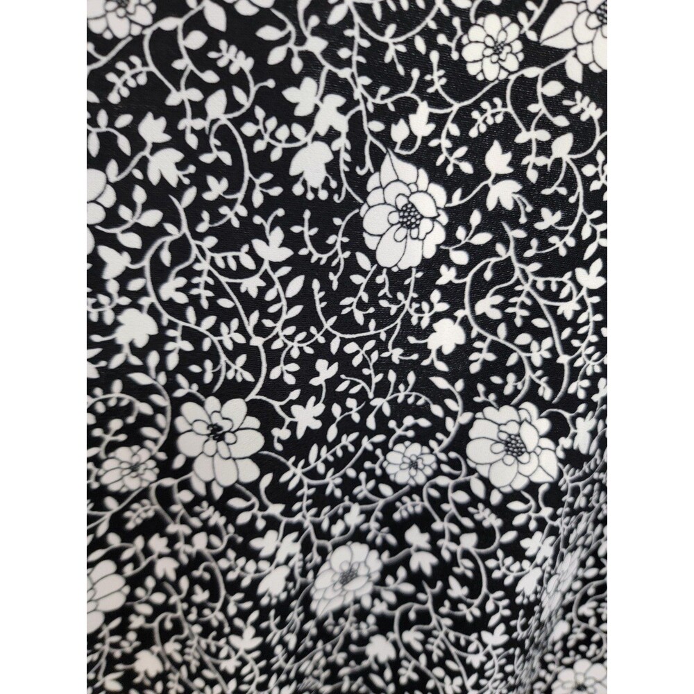 MICHAEL KORS BLACK & BONE FLORAL STRETCH BUTTON DOWN MIDI DRESS - Picture 5 of 6